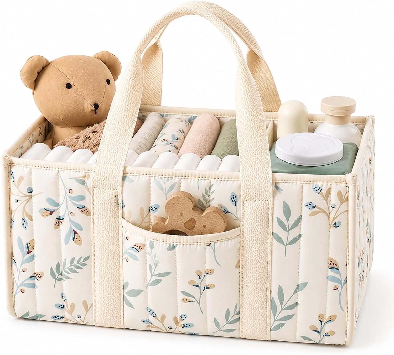 Luiermand met vakken en handgrepen, 38 x 25 x 18 cm, luierorganizer, aankleedtafelorganizer, luiertas, organizer voor - ShopVlot