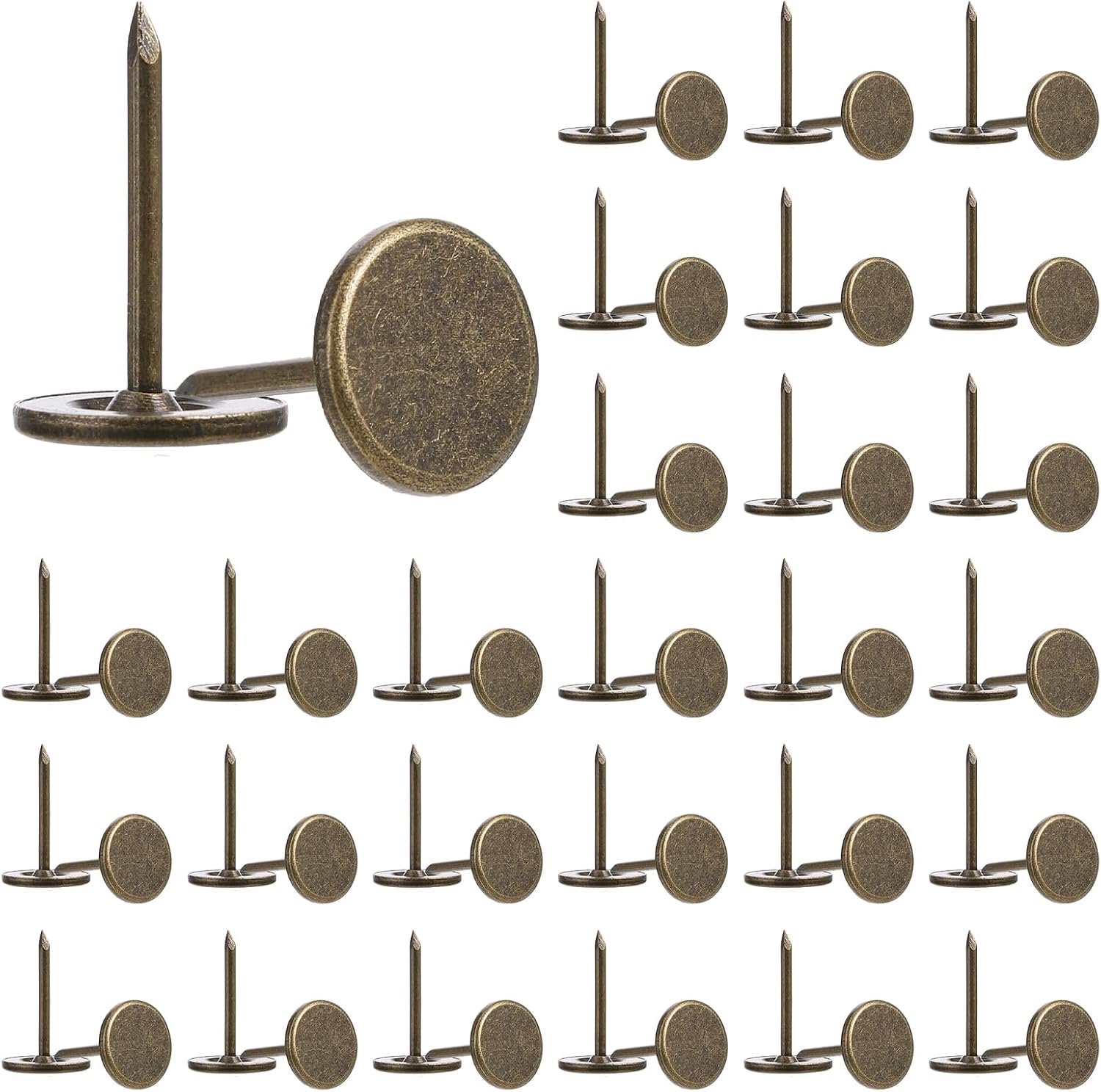 Decoratieve duimspijkers 100 stuks - bronzen platte nagels - voor DIY projecten en bulletin boards - ShopVlot