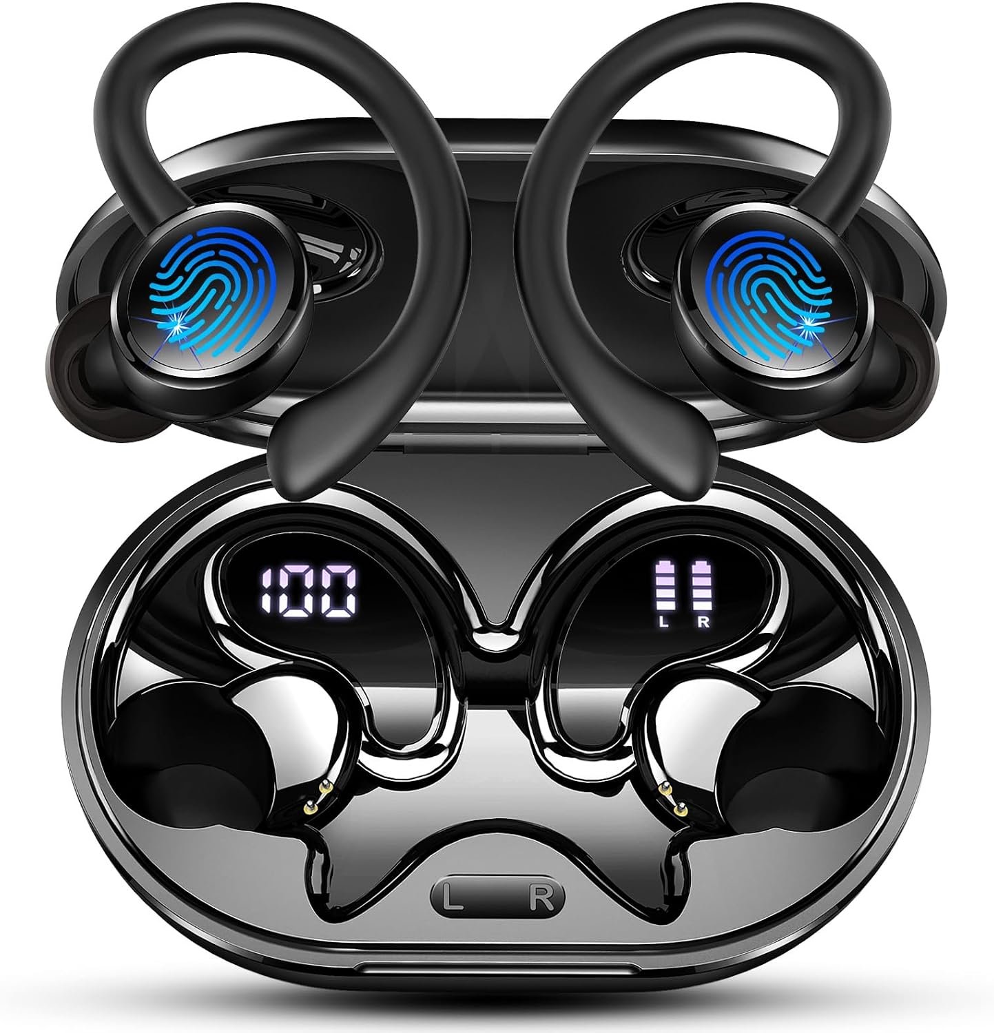 SnelShoppen - Draadloze Hoofdtelefoon Bluetooth 5.4, In-Ear, 50 uur Speeltijd, IP7 Waterdicht, Ruisonderdrukkende Microfoons, Hifi Stereo, Perfect voo