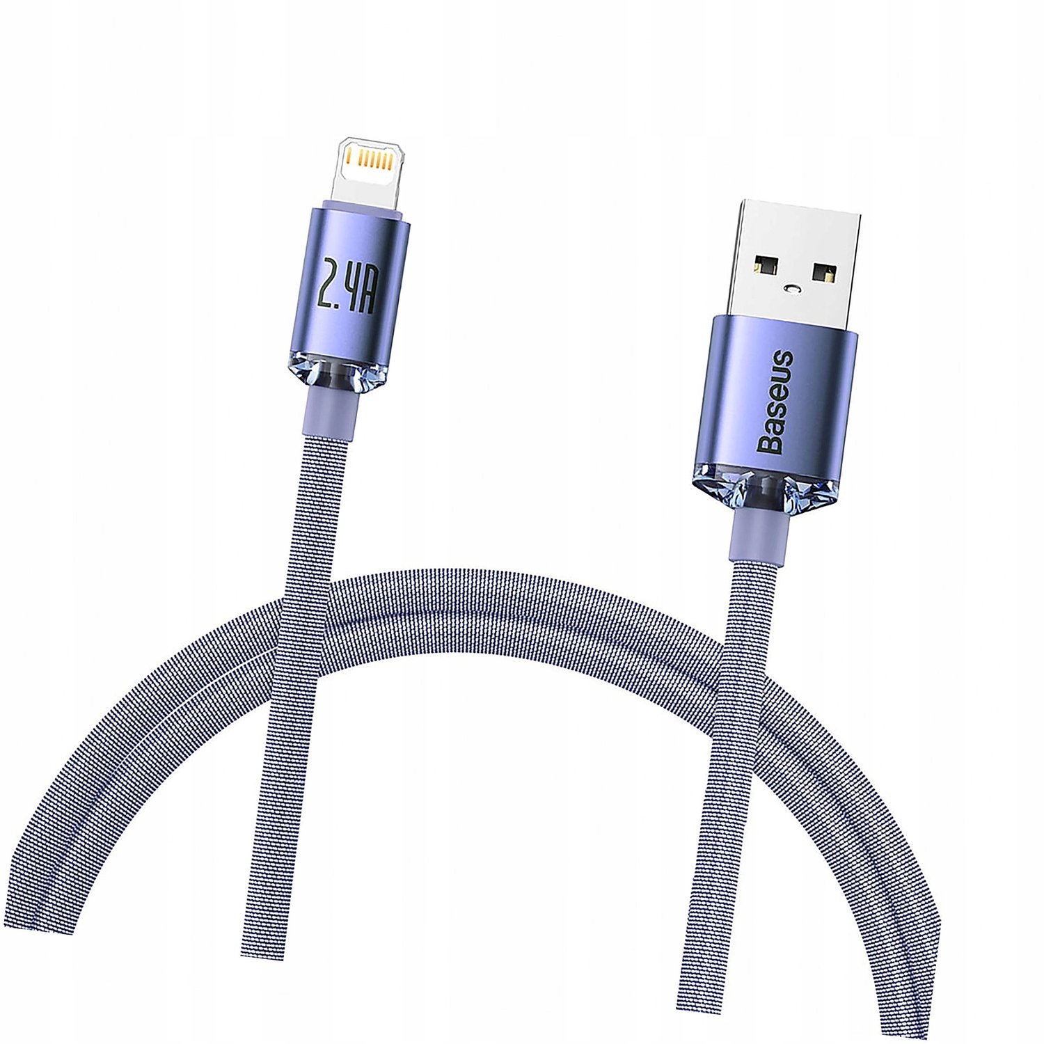 Baseus Crystal Shine Lightning kabel 2.4A 1.2m paars