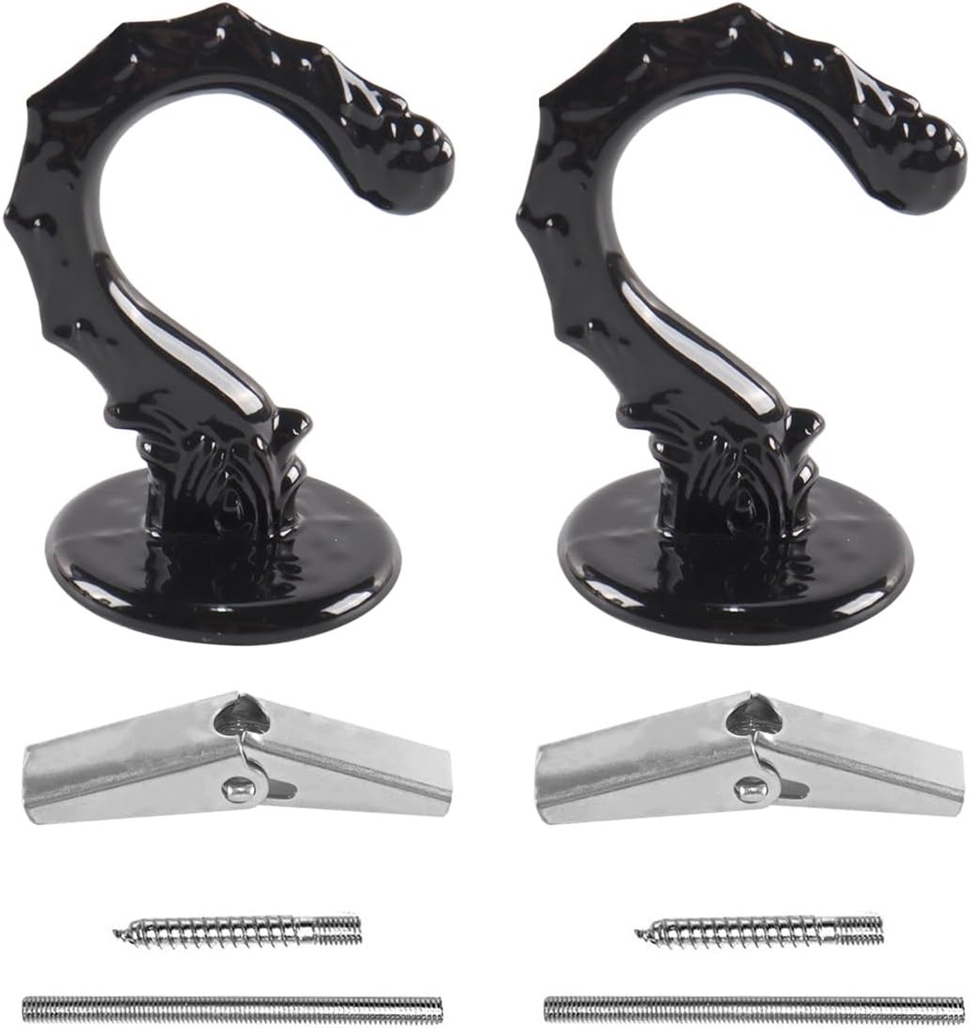 Pack of 2 Zinc Alloy Hardware Ceiling Hooks Black 34 x 55 mm for Hanging Chandeliers Plants Black - ShopVlot