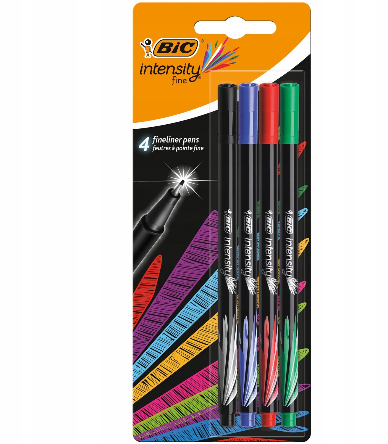 BIC Fineliner Set 4 Kleuren 0.4mm Intensiteit