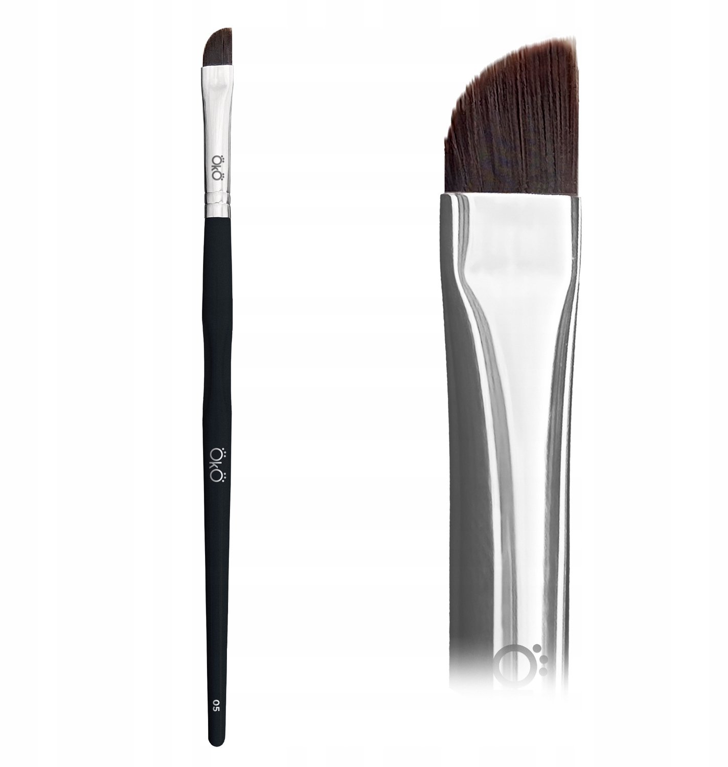 OKO lash&brow #5 Black Edition: Zachte Schuine Wenkbrauwpenseel