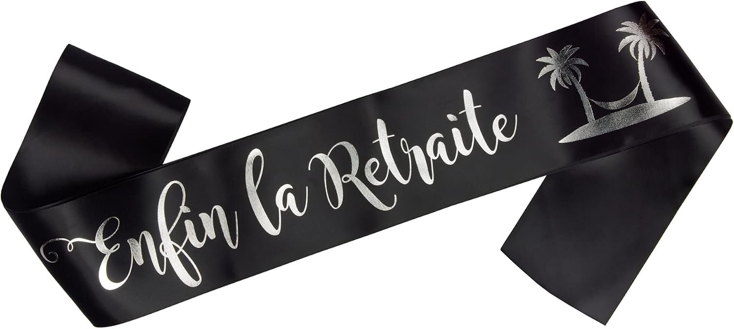 OMISS Scarf Finally retirement, black or white, Black - ShopVlot