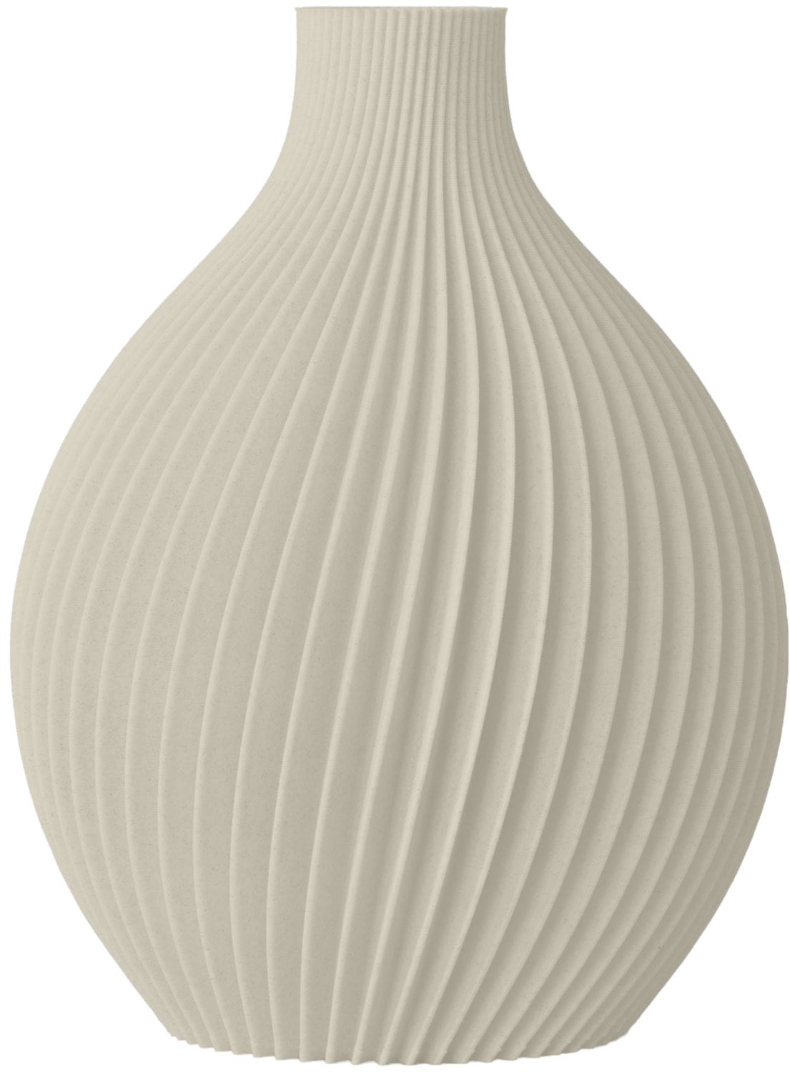Layvo CORVUS Vaas - Crème - D20 x H25 cm - droogbloemen vaas - organische vaas - gerecycled plastic