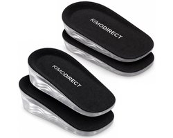 KIMO DIRECT Hakverhoger 2 paar - Hoogte 1.5cm en 2.5cm - Verhogende inlegzolen - Hakverhoging - Maat 41-46