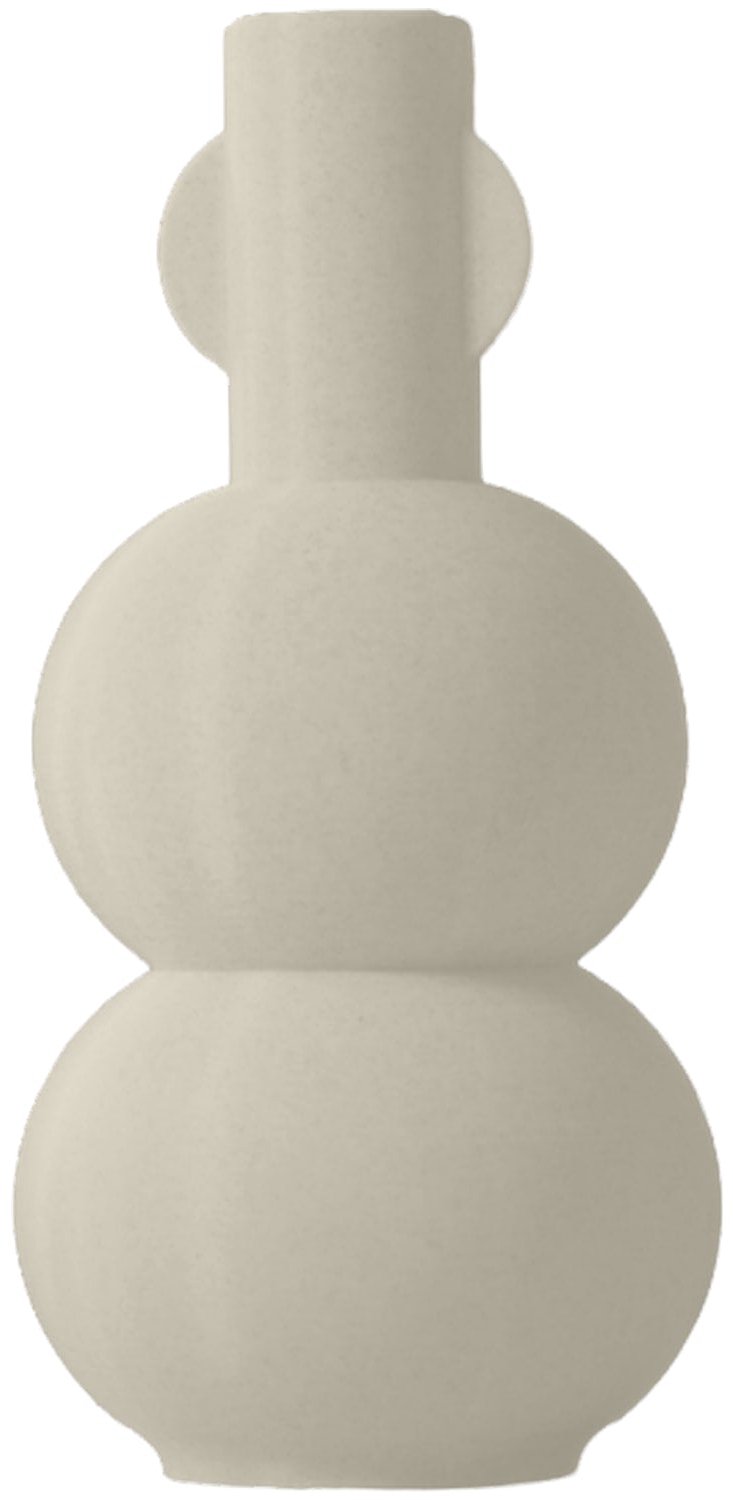Layvo ZELMA Vaas - Crème - D12 x H25 cm - droogbloemen vaas - japandi - gerecycled plastic