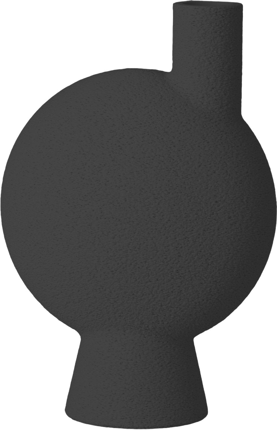 Layvo HELIA Vaas - Zwart - D17 x H25 cm - droogbloemen vaas - organische vaas - gerecycled plastic