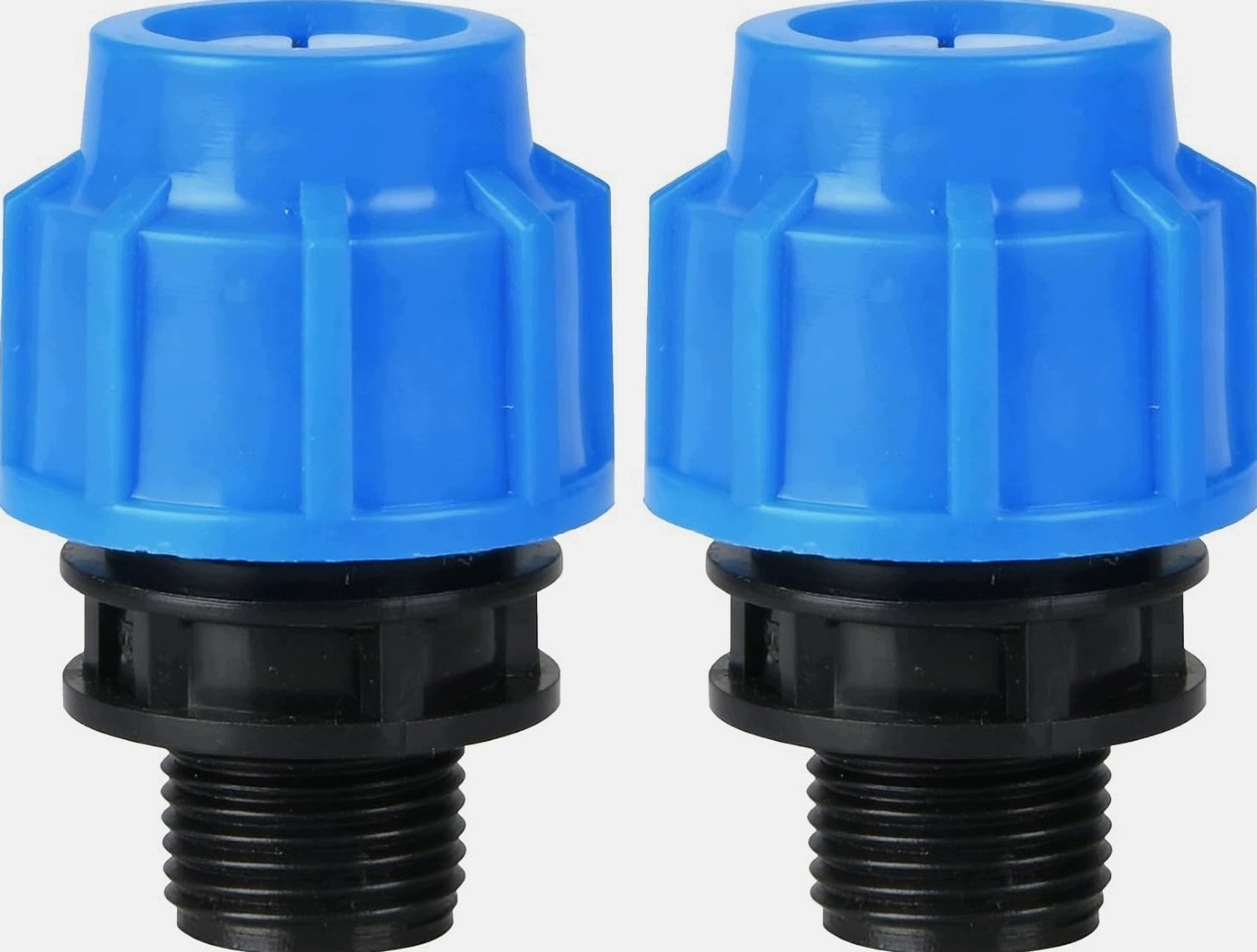 2x Snelkoppeling 32mm 1" Buitendraad voor PE/PVC Slangen