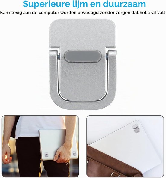 2 Stuks Draagbare Laptopstandaard met Zelfklevende Mini Ondersteuning, Vouwbare Toetsenbordsteunen voor Bureau, Antislip Siliconen Voeten voor Optimaal Gebruik — afbeelding 3