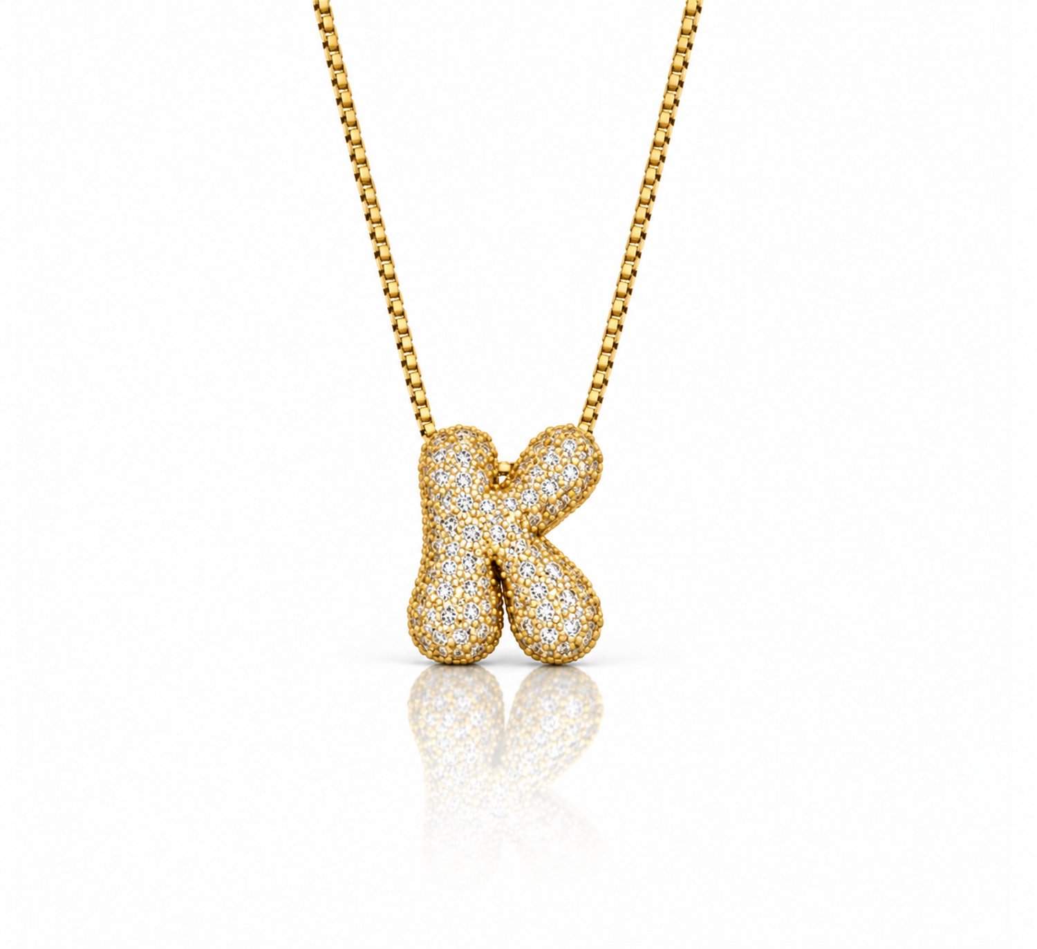 Maevi® Letter Ketting - Letter: K - Glitter Letterketting - Zirkonia Ketting - Lengte: 40 cm - Inclusief Luxe Verpakking - 18K Verguld Goud - Gouden ketting / Gouden letter - Hoge Kwaliteit - Luxe Ketting - Cadeau voor Vrouw / Dames / Moeder / Mama