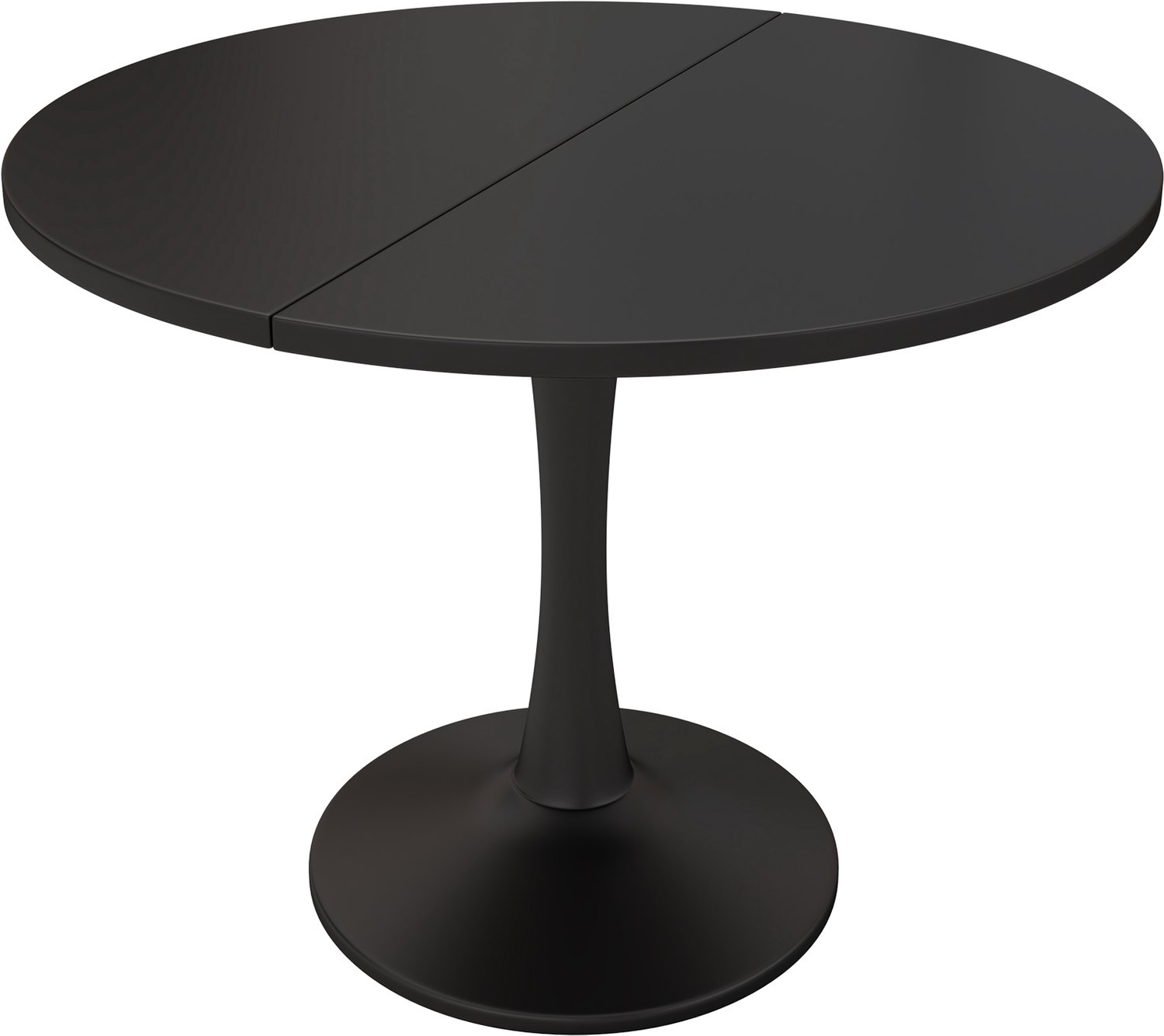 SONNENH Ronde uitschuifbare eettafel - MDF - Ø 100 tot 140 cm lang - Zwart