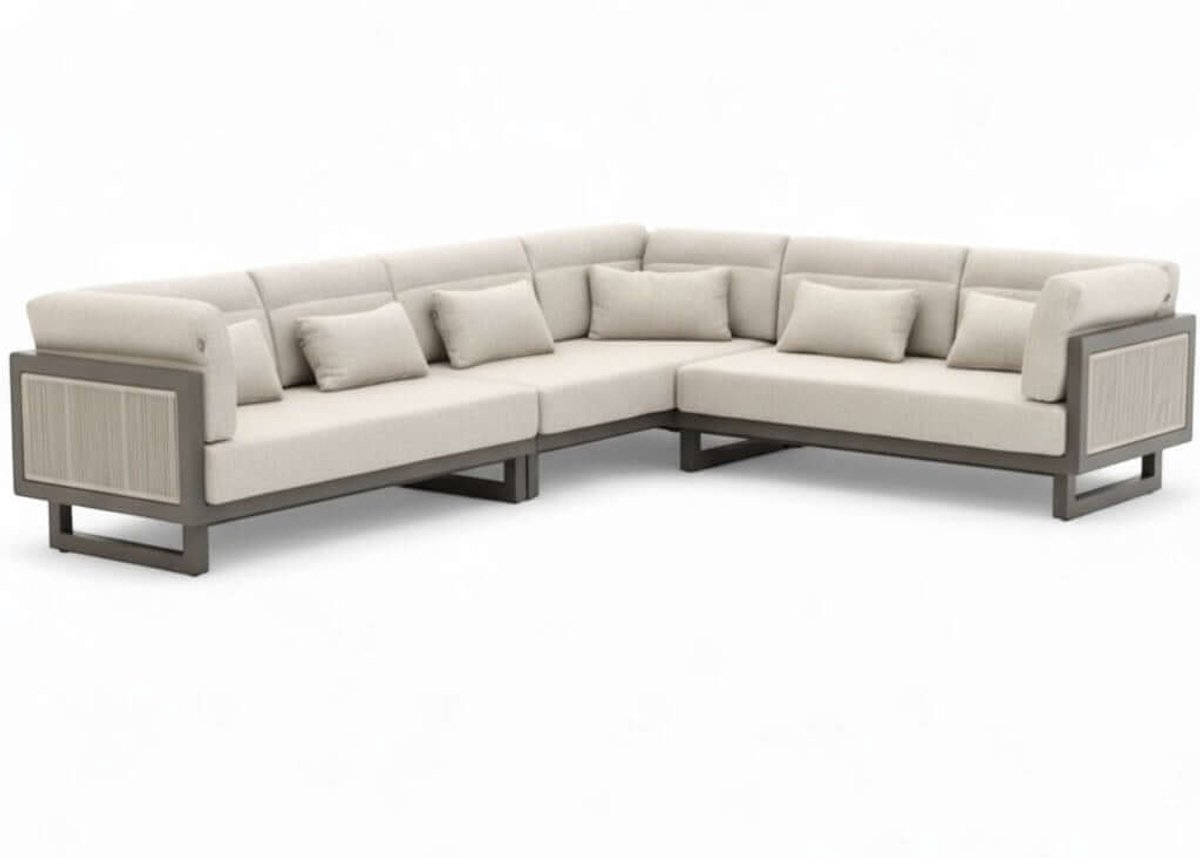 Apple Bee Santorini ROPE Hoek Loungeset 3-delig Nr.4 - Links Lang - 318 x 239 cm