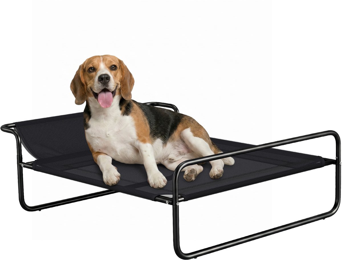 PawHut Verhoogd Hondenbed - Textiel - 91x69x29cm - Zwart