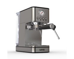 Espressomachine RVS met Stoompijp - 15x29x29cm - Compacte Koffiemachine - 1.7L Watertank - Voor Espresso En Latte - voor Thuis Kantoor - Zilver