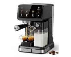 Innovastore Koffiezet apparaat - Koffie machine - Espressomachine - Latte- en cappuccinofunctie - Melkopschuimer - Zwart