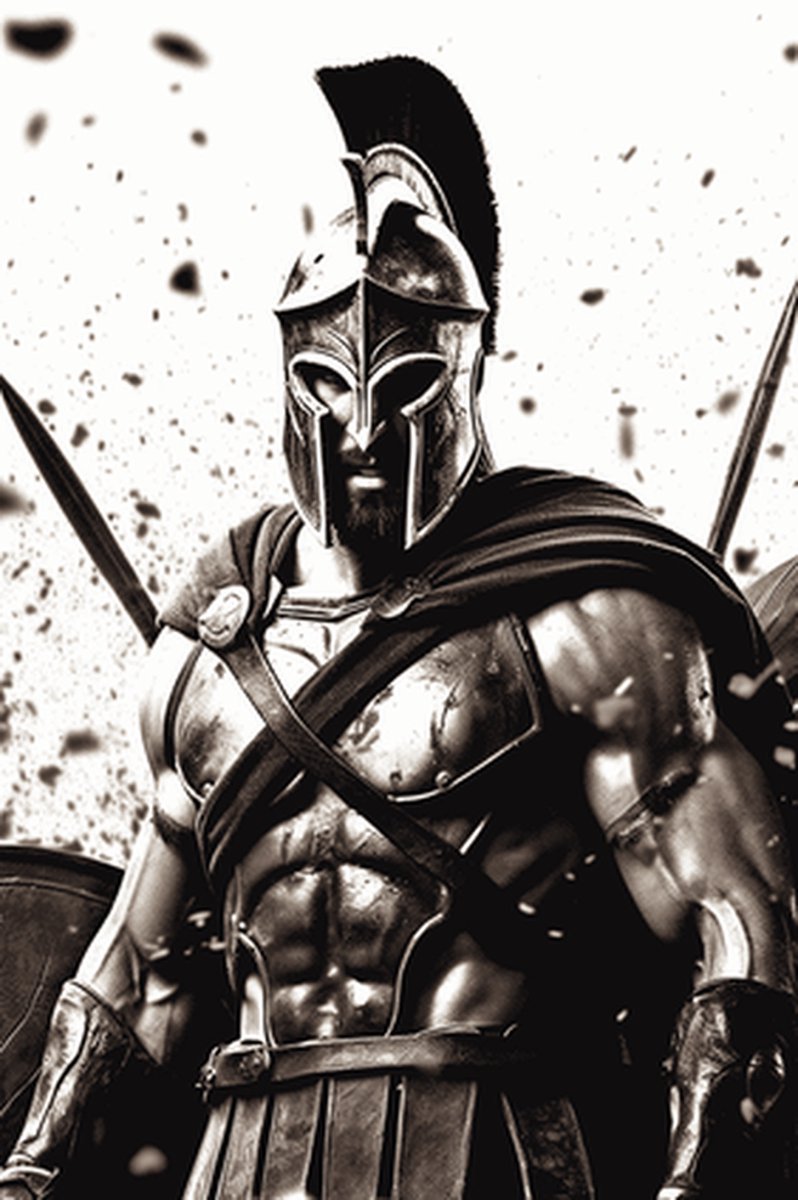 Spartan Poster - Witte - Zwart Wit - Abstract - posters - formaat 70x100cm - L336
