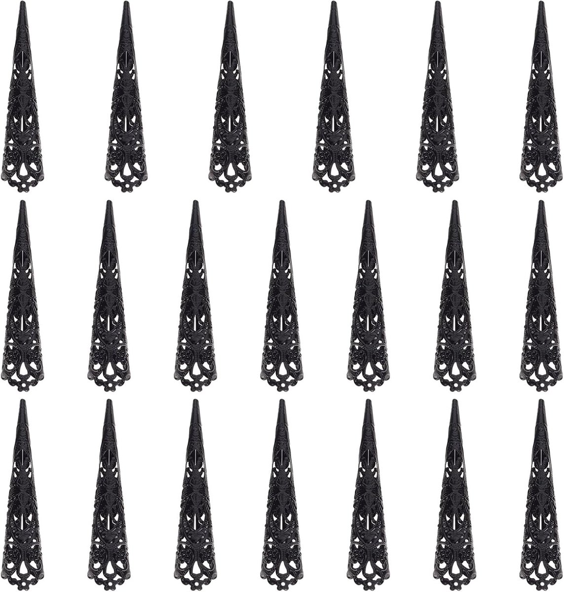 20 Stuks Vingernagel Tip Klauwringen voor Oude Koningin Kostuum, Vingerknokkelbeschermers voor Halloween Cosplay en Dansshows, Metalen Vinger Klauw Accessoires