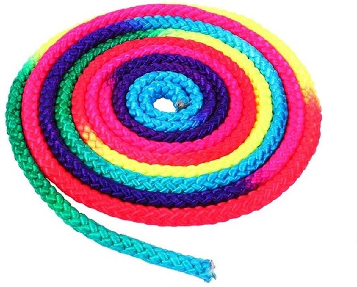 - Ritmisch gymnastiek touw - Stevig wedstrijdtouw - Regenboogkleur - Trainingstouw - Geschikt voor artistieke gymnastiek - Premium kwaliteit