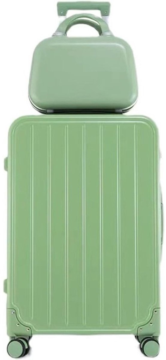 Reiskoffer Set - Handbagage Koffer - Vakantie Reizen - Lichtgewicht PC ABS - 20 inch - Groen