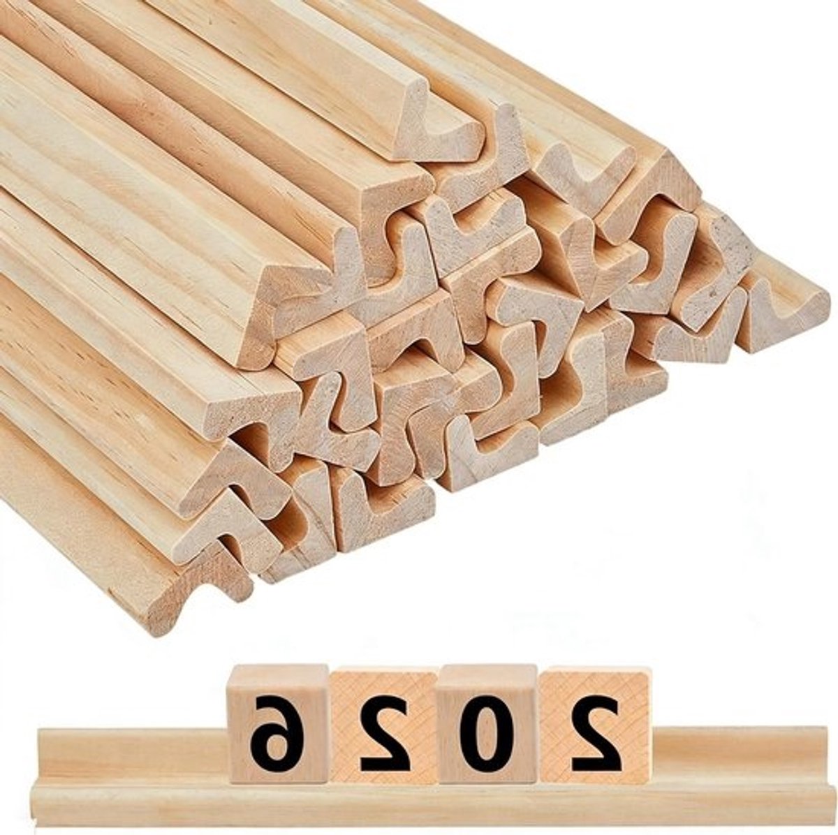 Houten Onderstelen - Tegelhouders Rek - Bordspellen Knutselen - Gladde Randen - 19 cm - Houtkleur