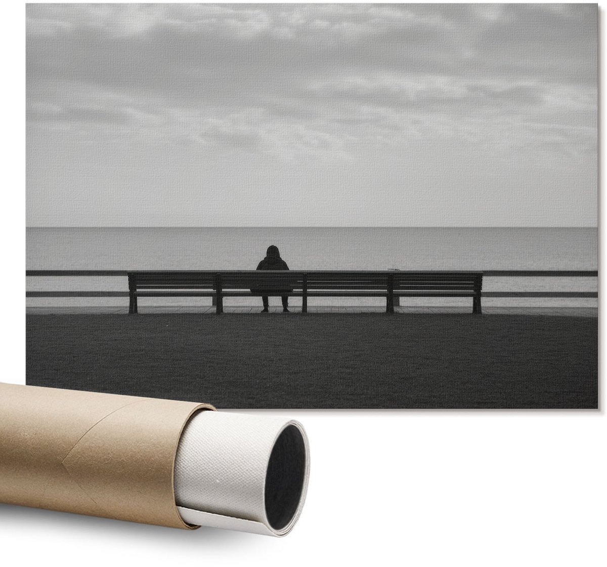 Coloray Polycanvas Wandposter - De Schreeuw En De Hond, Schilderen - A1 - Geel Poster - Rechthoek - Interieurdecoratie - Kantoor - Popcultuur