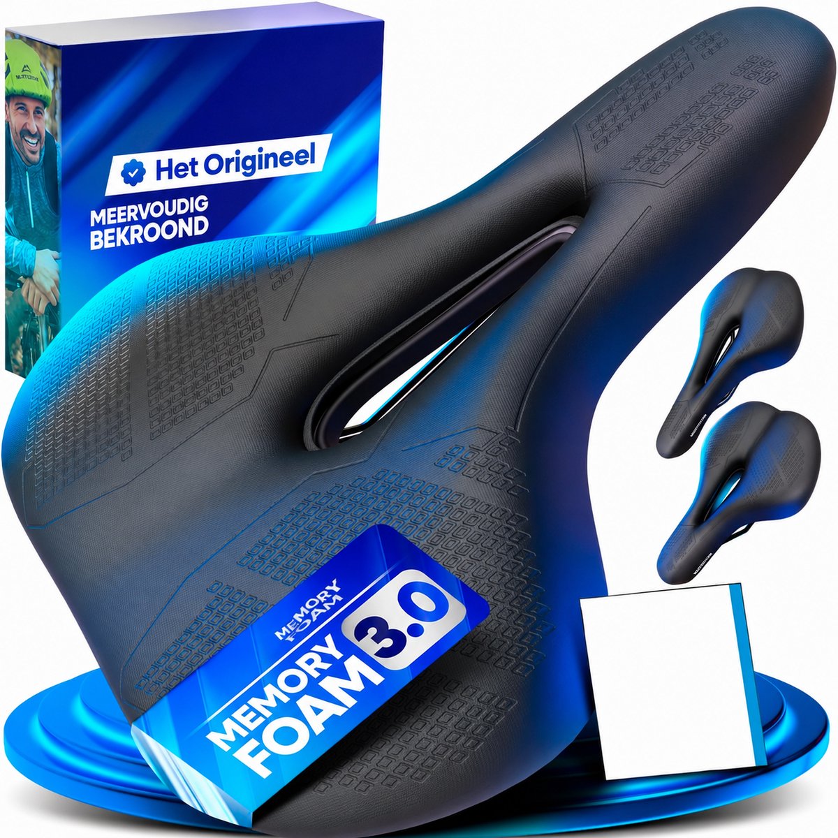 Fietszadel met Memory Foam – Waterdicht Ergonomisch Fietszadel – Schokabsorberend – 26 x 18 cm