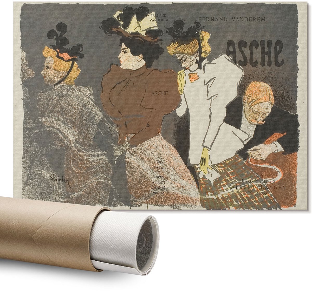 Coloray Polycanvas Wandposter – Asche, Bruin – A1 – Groen Poster – Rechthoek – Wandkunst – Kantoor – Klassiek