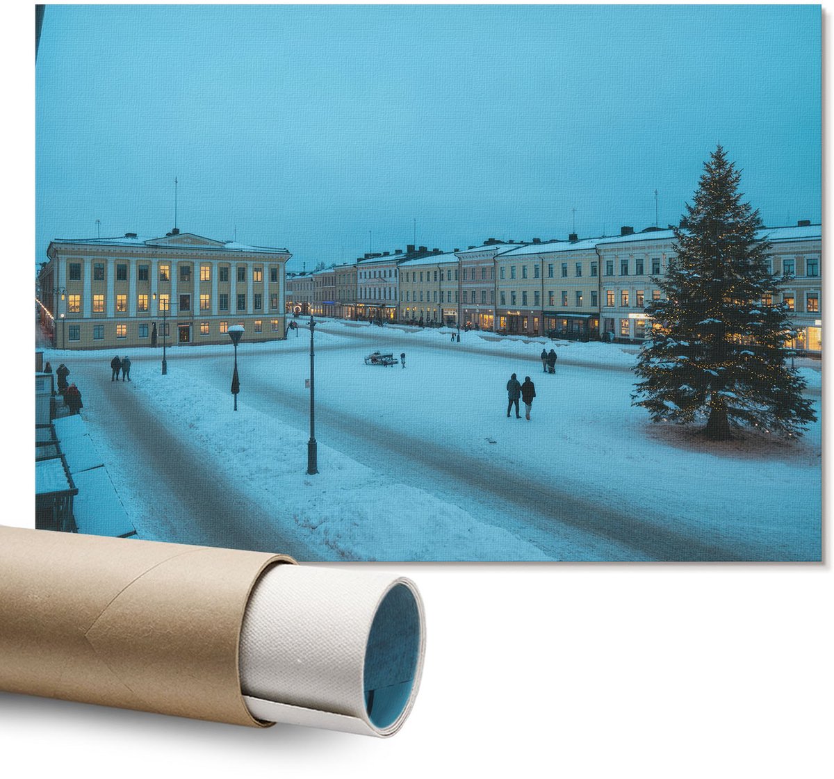Coloray Canvas Poster Polycanvas - Stadslandschap, Fotografie - A1 - Blauw Poster - Rechthoek - Decoratieve poster - Kantoor - Modern