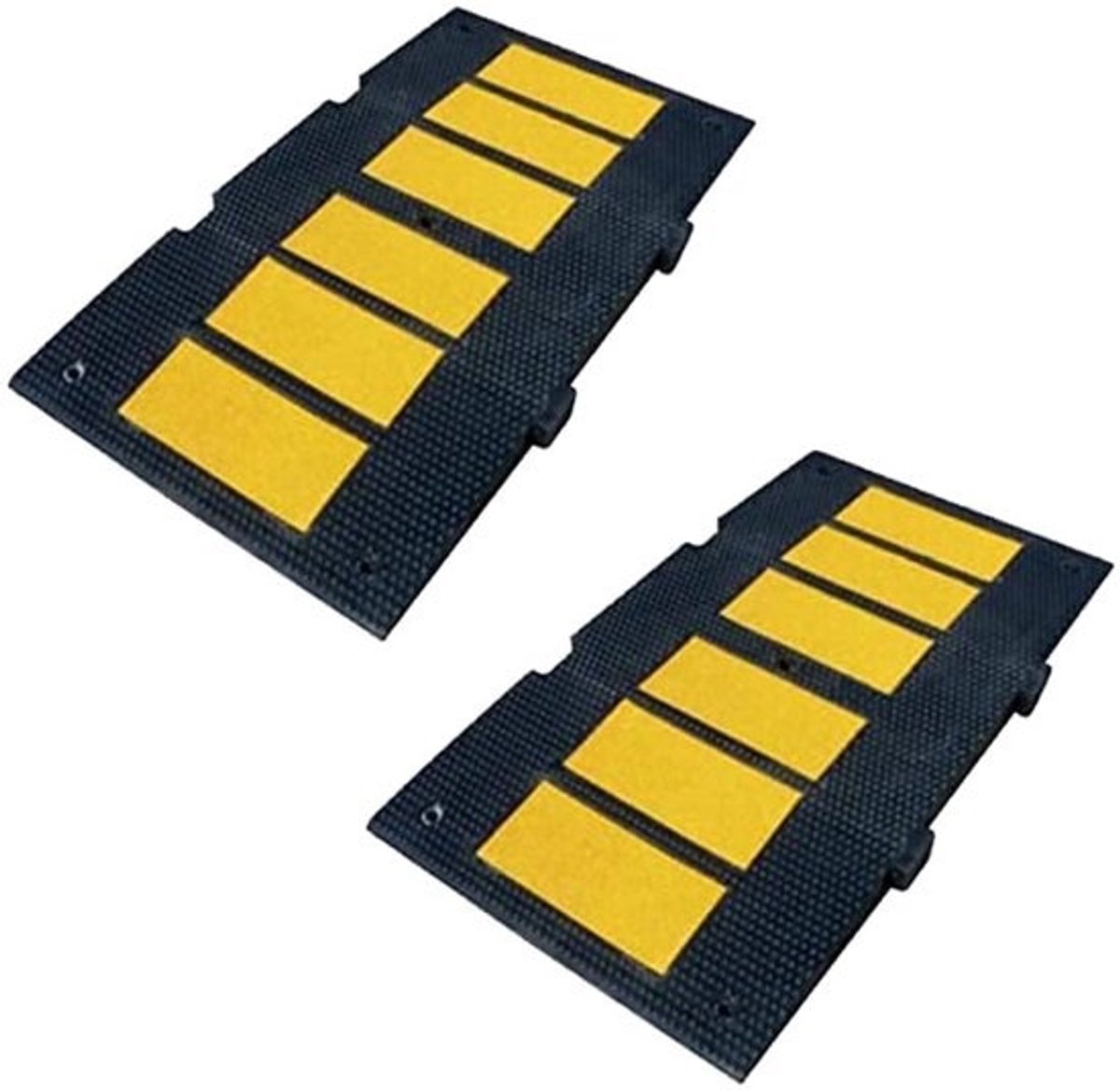 Snelheidsdrempels Rubber - Verkeersdrempels Parkeerplaats - Veilig Verkeer Regelen - Hoge Draagkracht - 5x90x50 cm - Zwart
