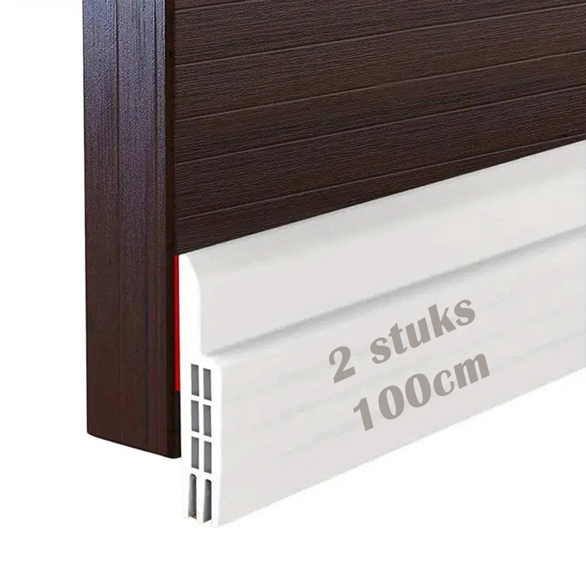 Tochtstrip - 2 stuks - 5cm×100cm - Aanpasbare Tochtstopper - Siliconen Deurafdichting - voor Onder de Deur, Tegen Tocht - wit