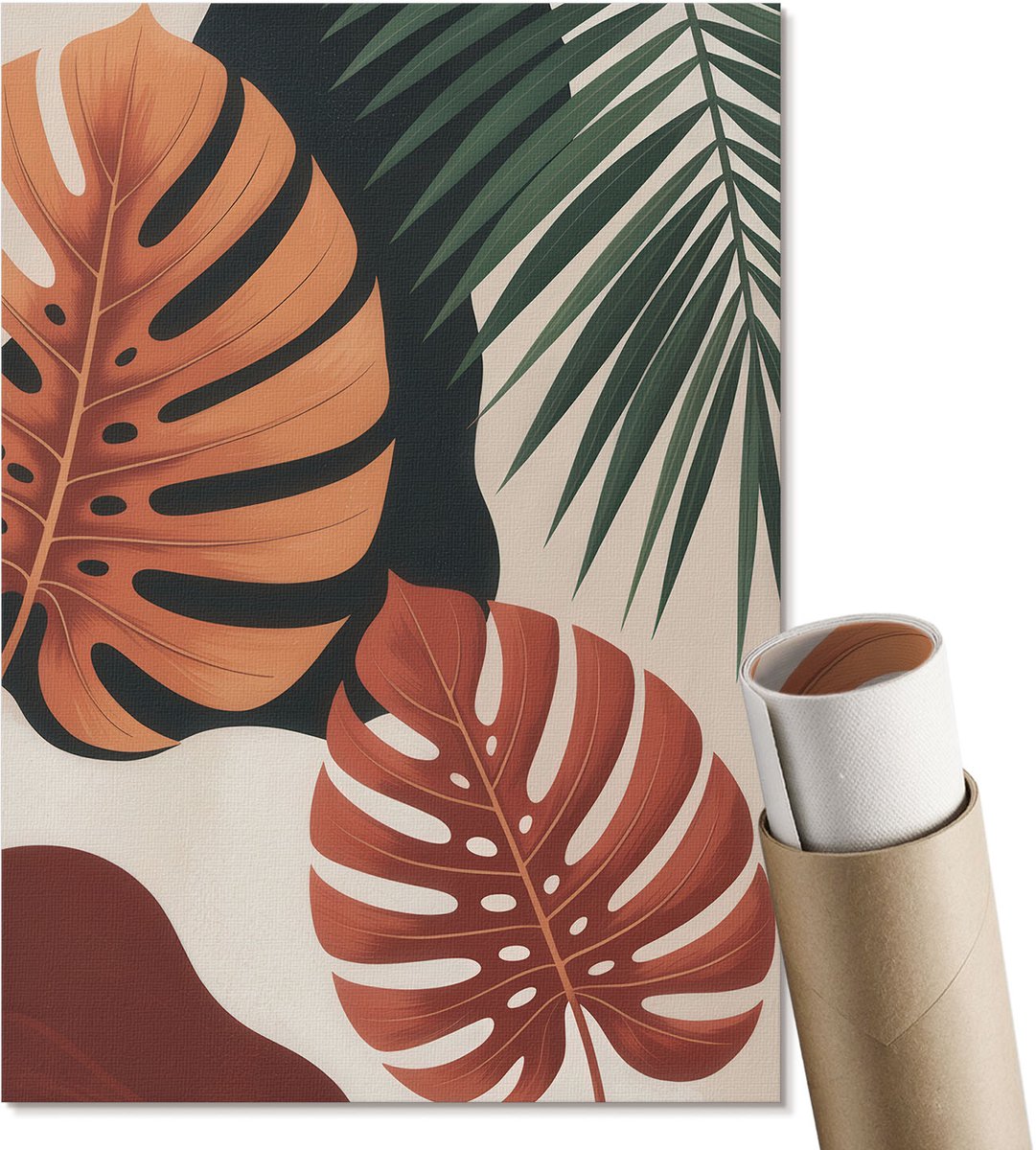 Coloray Polycanvas Wandposter - Steenformatie, Zwart-wit - A3 - Roze Design - Rechthoek - Canvasposter - Woonkamer - Klassiek