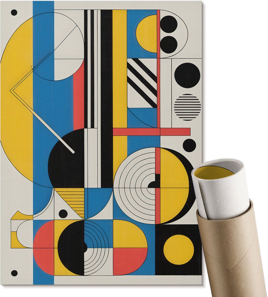 Coloray Polycanvas Wandposter - Stockholm-Poster, Poster - A3 - Blauw Patroon - Rechthoek - Muurkunst - Woonkamer, Slaapkamer, Kantoor - Retro