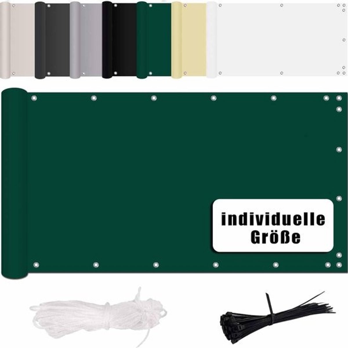 Balkonscherm - Inkijkbescherming - Buitenruimte - Zonder boren - 50 x 500 cm - Groen