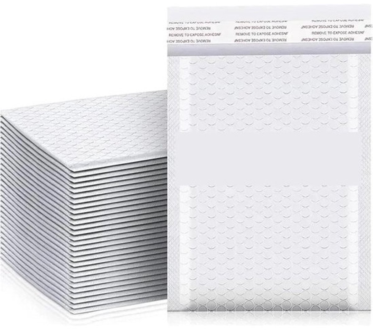 Gewatteerde Verzendzakken - Bubbelfolie Enveloppen - Veilig Verzenden - Zelfklevende Sluiting - 15x18 cm - Wit