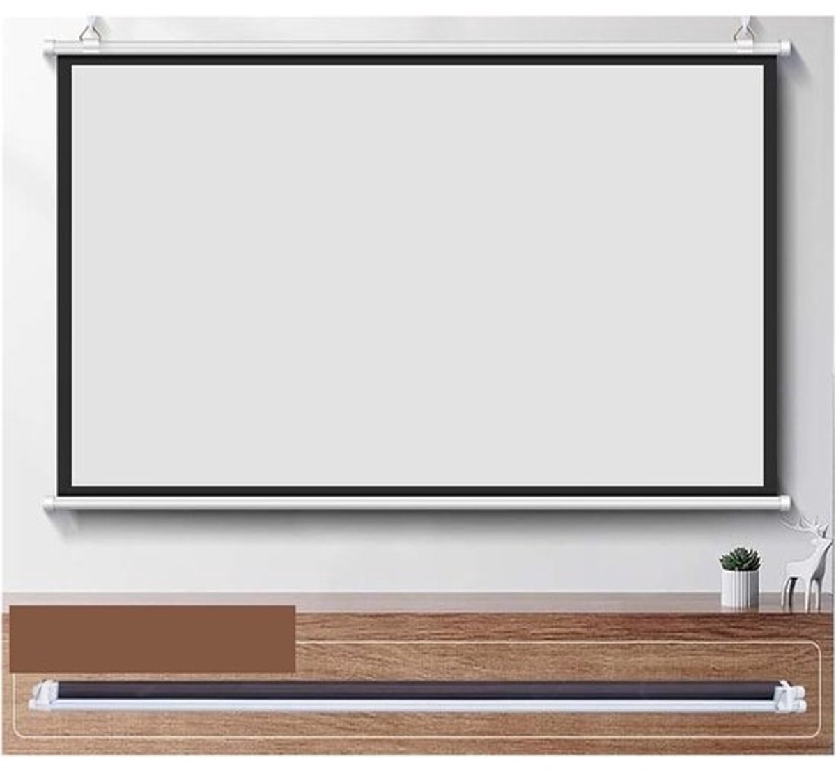 Projectiescherm - Thuisbioscoop Scherm - Film Kijken - Kreukvrij Materiaal - 16:9 Formaat - Wit