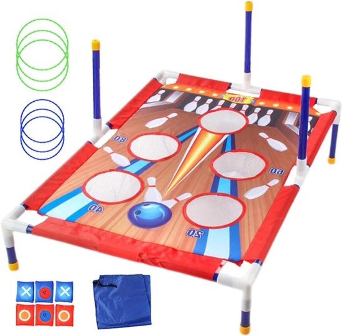 Cornhole Set - Bean Bag Toss - Gezinsuitje - Stevige Constructie - 80 cm x 54 cm - Multicolor
