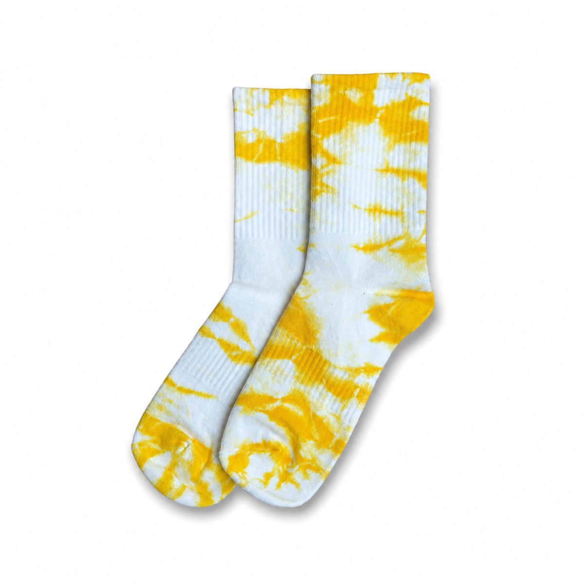 MoodLux Tie-Dye Crew Sokken - Katoen - Batik Print - 2 Paar - Geel - Maat 36-39