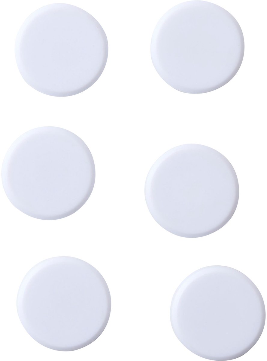 Naga - Magneet- Rond Wit - 3 cm 6 Stuks - NA-21106