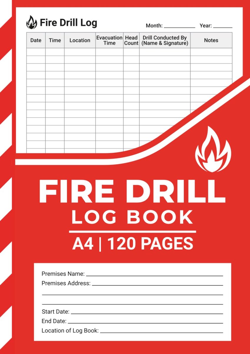 Fire Drill Log Book: Record and Track Fire Drill Activities - For Schools, Offices, Warehouses, Factories and - ShopVlot