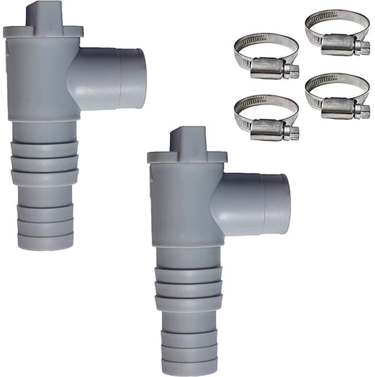 Afsluitklepset voor zwembaden, geschikt voor slangaansluitingen van 32 mm.