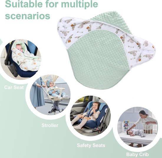 Wikkeldeken voor babyschaal voor winter, buggy, universele voetenzak, babydeken, katoen, inbakerdoek voor kinderwagen, autostoeltje, 3-12 maanden, zeeleeuw — afbeelding 3