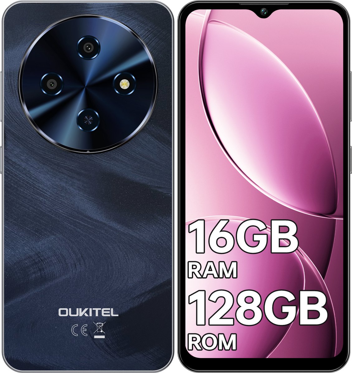 OUKITEL C5 Smartphone-16GB RAM-128GB ROM-6.52 inch HD-5000mAh-Android14-4G