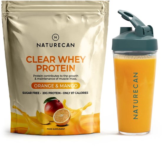 Naturecan Clear Whey - Sinaasappel & Mango - 1 kg - Eiwit Limonade - 20 g Eiwit per Portie - Wei-eiwitisolaat — afbeelding 3