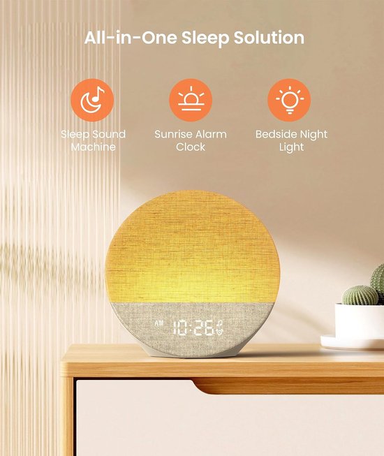 Wake-up Light - Simulatie Lamp - Rustig Wakker Worden - 29 Natuurgeluiden - N.v.t. - Wit — afbeelding 4