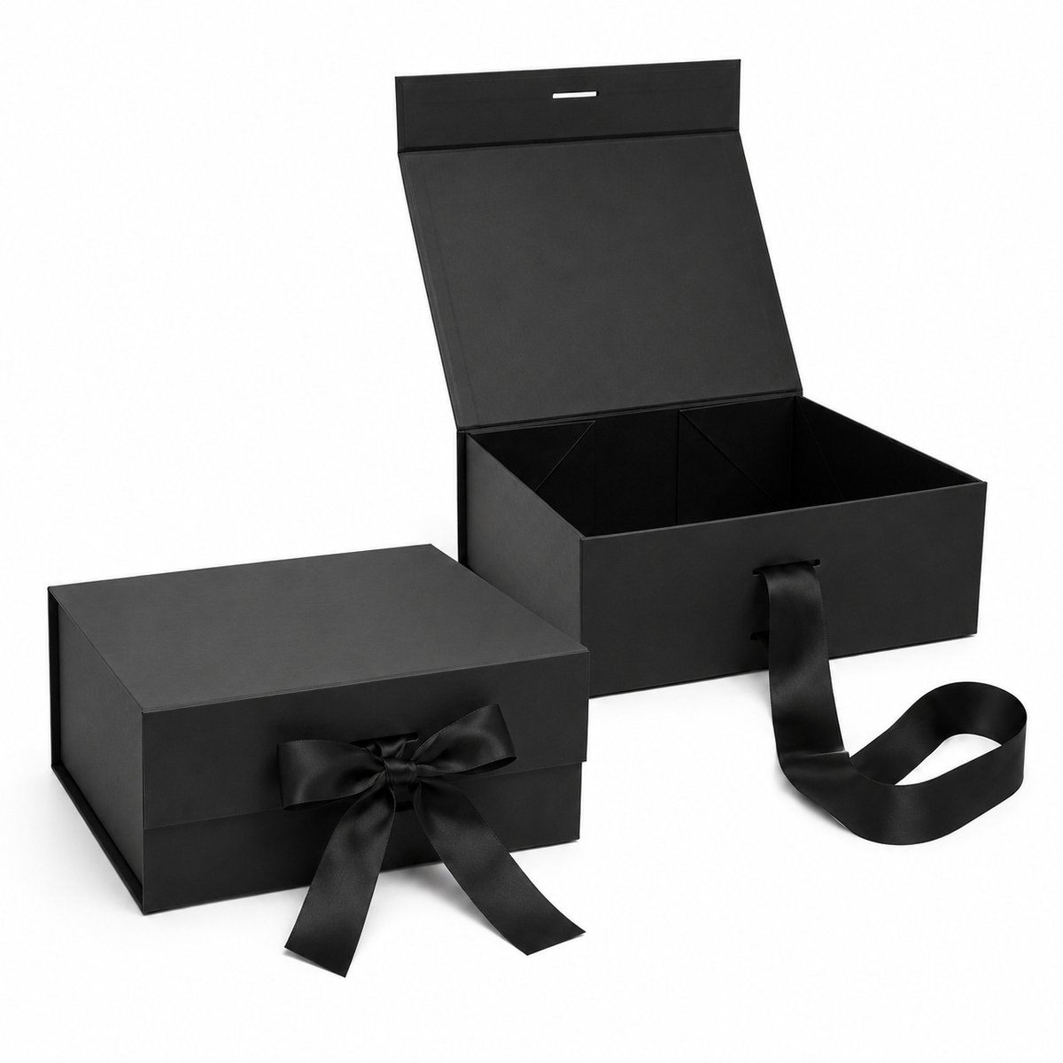 Cadeaudoos Zwart - Giftbox met Magneetsluiting en Satijnen Lint - Luxe Geschenkdoos