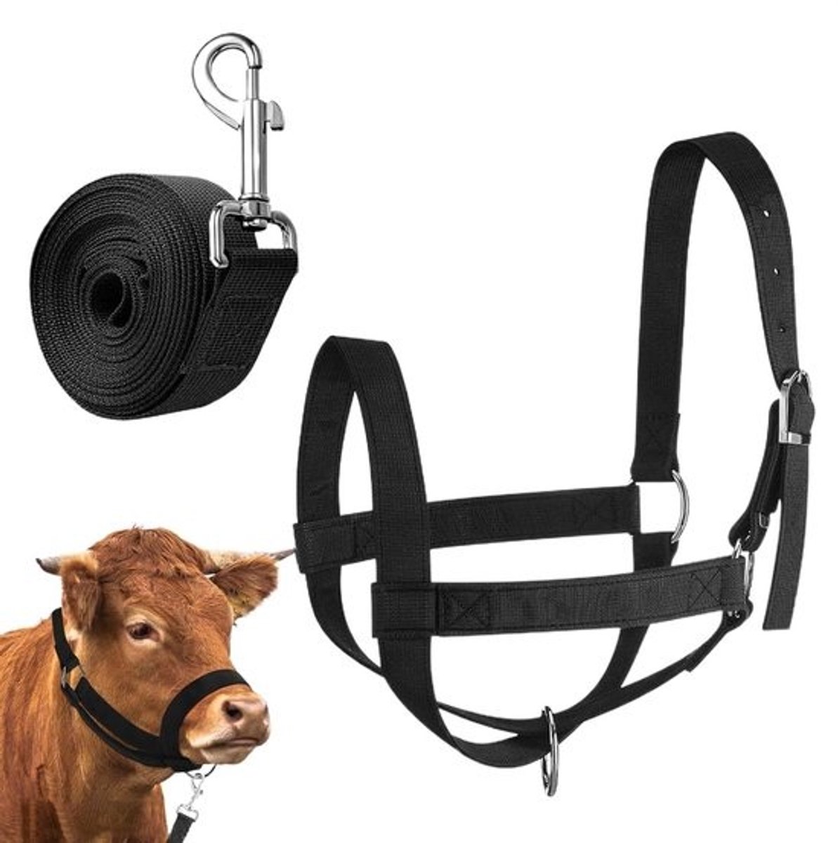Vee Halster Touw - Paardenhalster Geitenhalster - Veebesturing Training - Verstelbaar Zwaar Nylon - Alle Maten - Niet Gespecificeerd