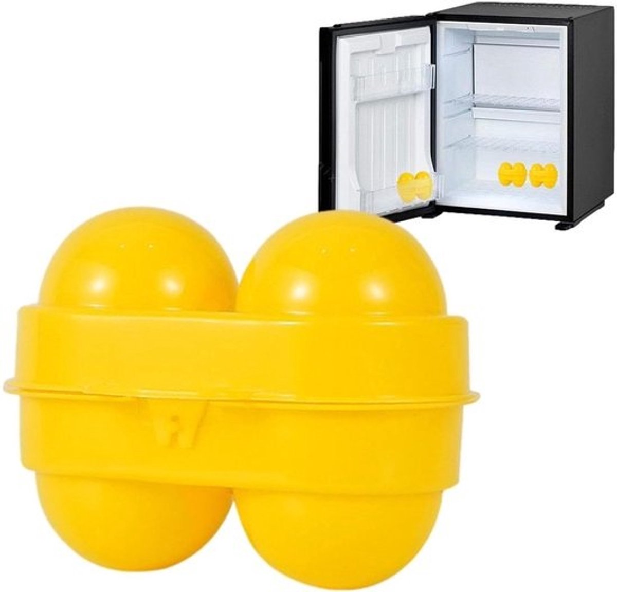 Eierdoos Camping - Eierhouder Reizen - Eieren Beschermen - Schokbestendig Ontwerp - 2 Eieren - Geel