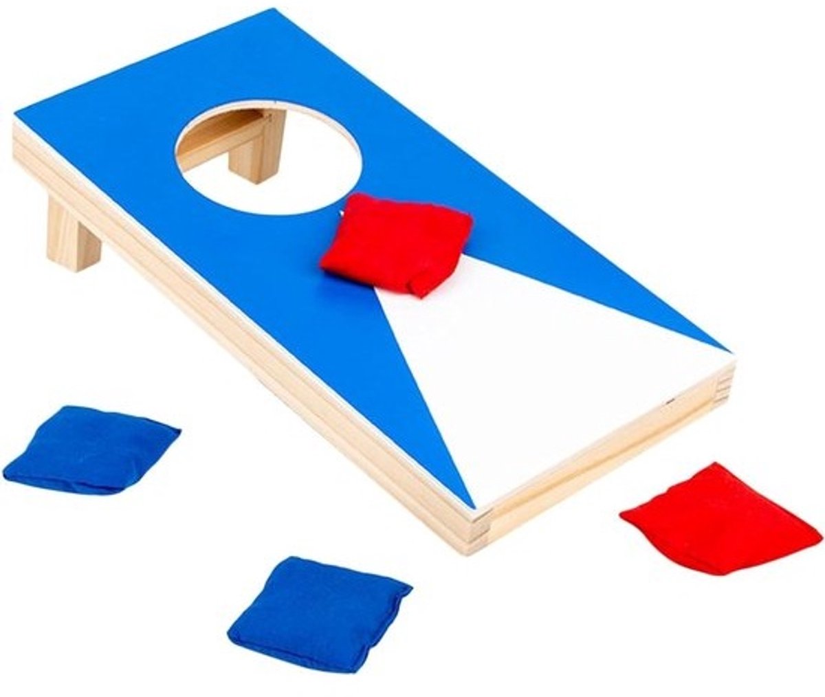 Cornhole Bordenset - Zandzakspel Gooien - Familieentertainment Buiten - Duurzaam Hout Ontwerp - 265 x 135 x 28 cm - Multicolor