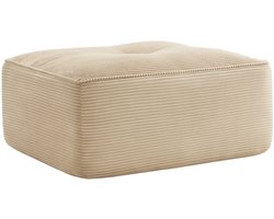 MODFU-Poef-Ottoman-Ribstof-Beige-Vierkant-Binnen